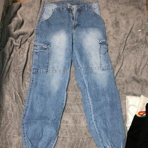 blue cargo jeans